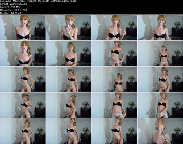 Macey Jade - Poppers Play Breath Control and Lingerie Tease Macey Jade - Poppers Play Breath Control and Lingerie Tease